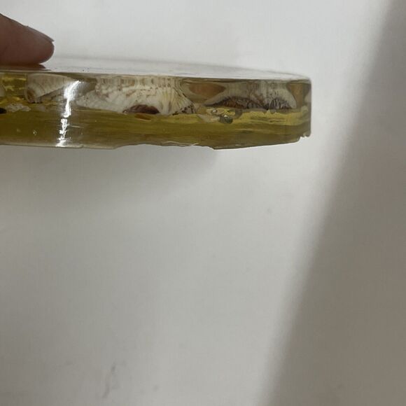 Vintage Florida Round Resin Seashell Trivet W/Legend Of The Sand Dollar - Picture 5 of 5